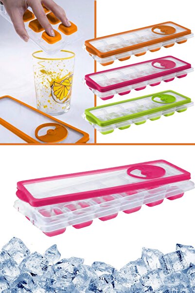 Genel Markalar 12 Bölmeli Silikon Tabanlı Bas Çıkar Buzluk Buz Kalıbı Karışık...