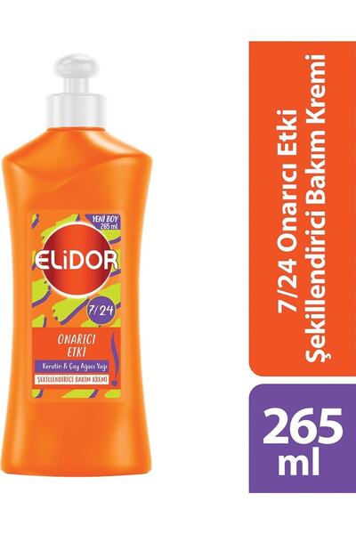 Elidor 7/24 Şekillendirici Saç Bakım Kremi Onarıcı Etki Keratin & Çay Ağacı Yağı 265 Ml