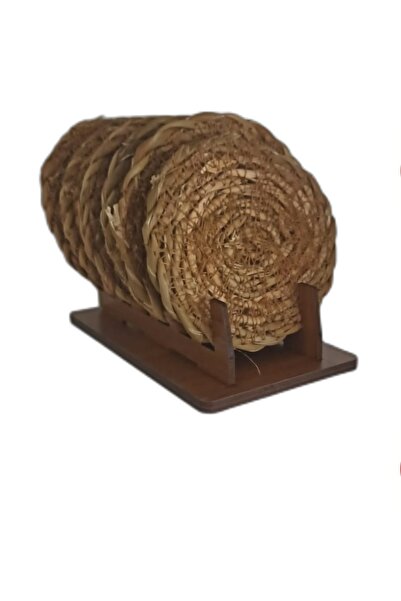 usin 6 قطع من قاعدة أكواب القهوة التركية من الخوص، قاعدة أكواب الشاي + حامل خ...