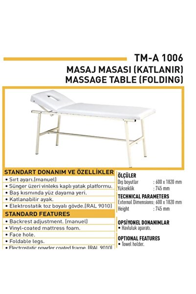 TURMED Masaj Masası (katlanabilir)