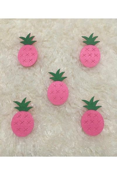 Hanzade Felt Pineapple Figure Pink 10 Pieces