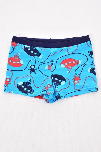 Pemilo Children's Lycra Patterned Shorts Swimsuit Blue