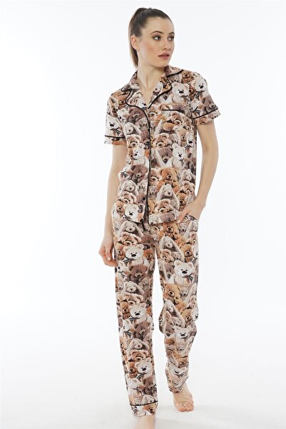 VİENETTA Women's Short Sleeve Pajama Set