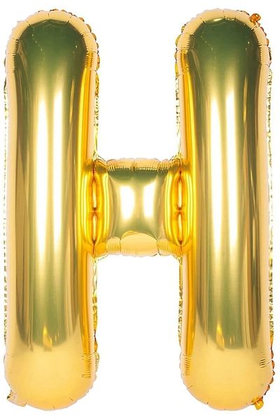Bkmc Foil Balloon Letter H Helium Balloon 36 Cm Gold Color