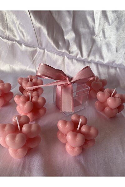 Zdtoptan 10 Adet Süslü Mika Kutuda Beyaz Sabun Kokulu Özel Mini Kalpli Bubble...