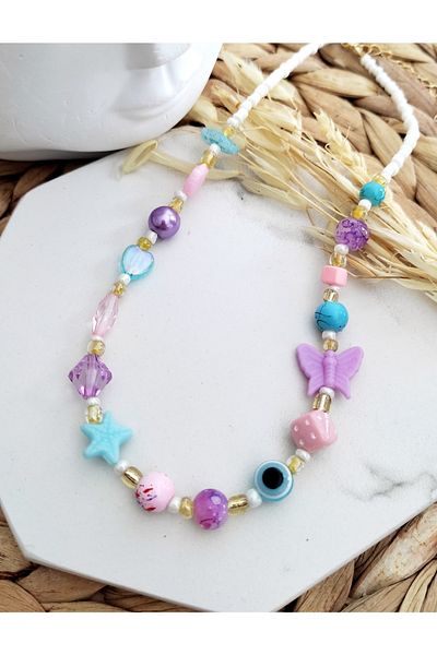 HALHALMILL Purple Tone Butterfly Summer Necklace