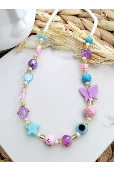 HALHALMILL Purple Tone Butterfly Summer Necklace
