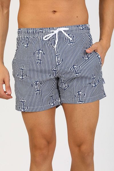 LAFİNO Ανδρικό μαγιό σορτς Father Son Combination Anchor Pattern Navy Blue