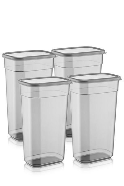 Meleni Home 4 τεμάχια Elina Jumbo Labeled Rectangular Storage Container - Tablet Detergent Storage Box set 3200 ml