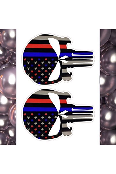 sticker Motosiklet Kask Araç Arka Cam Laptop Telefon Amerikan Kafatası Çıkartma
