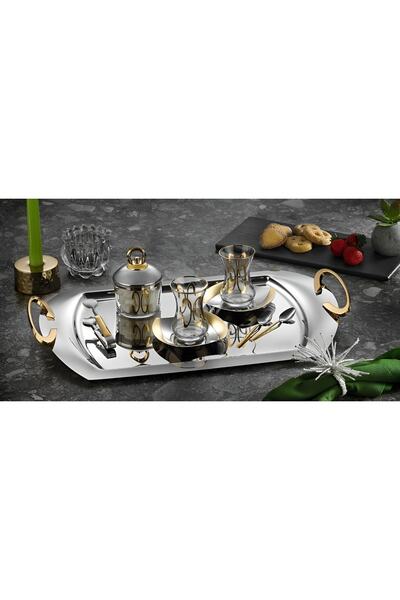 Umut Karcı Tiamo Amor Gold 40 Parça Çay Seti 304 Kalite Paslanmaz Çelik