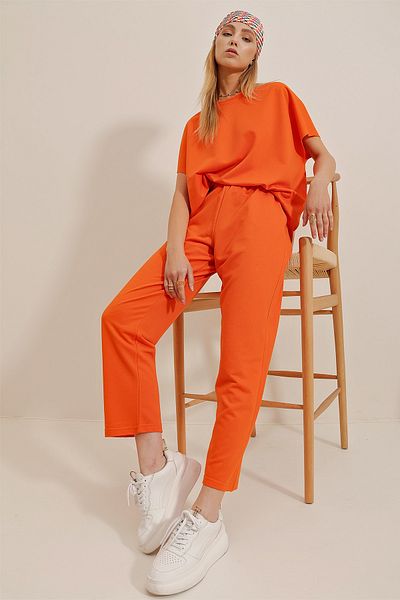 Trend Alaçatı Stili Sweatsuit - Orange - Regular fit