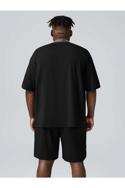 YUVEST Blackrock Unisex Oversize Chicago 23 Printed Black Crew Neck T-shirt Shorts