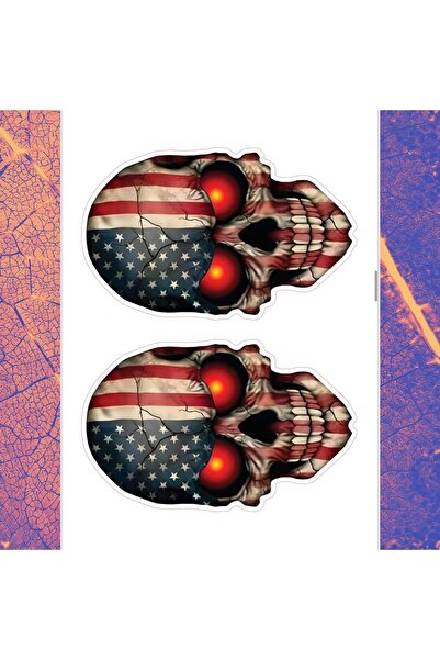sticker Motosiklet Kask Araç Arka Cam Laptop Telefon Amerikan Bayrağı Kurukaf...