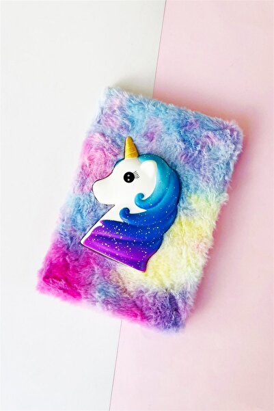 gifttime Caiet de pluș cu unicorn colorat