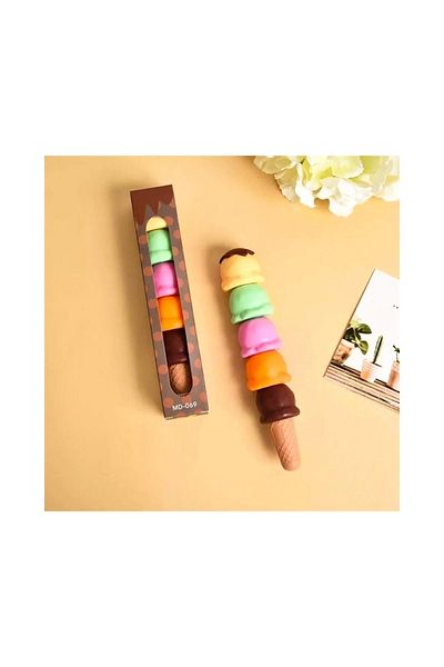 hediyeofisi Ice Cream Cone Shaped Highlighter 5 Colors 5 Pieces Highlighter Set