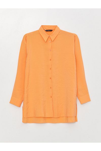 LC Waikiki Oversize dámská tunika – košilový límec, pevná, s dlouhým rukávem