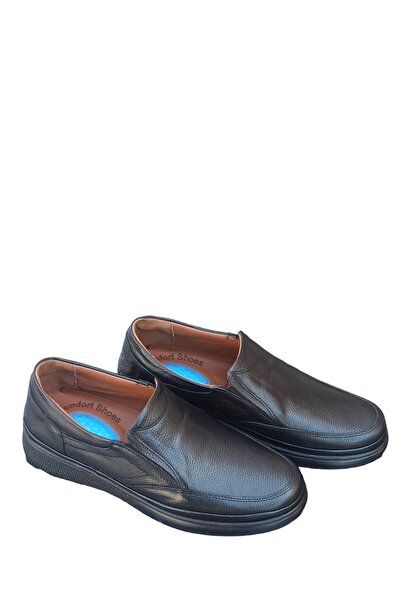 ARKEYSS Чоловічі шкіряні черевики великого розміру без шнурків, чорні, повністю ортопедичні, легкі, зручні, 44-45-46-47, шкіряні черевики