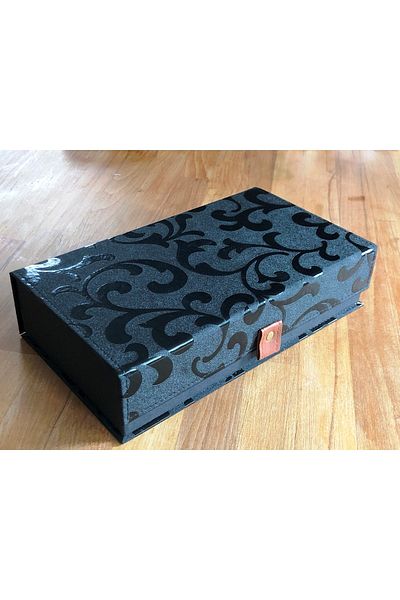 VonaHome Leather Covered Magnet Cover Multi-Purpose Box-Organizer - Black - 29,5X16,5X7Cm