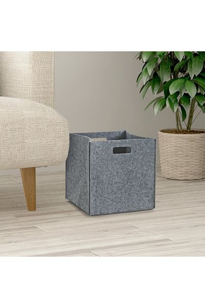 bearskin sportswear company 4-Piece Gray Felt Basket and Storage Box: Multi-Purpose Closet Organizer Toy Room Organizer