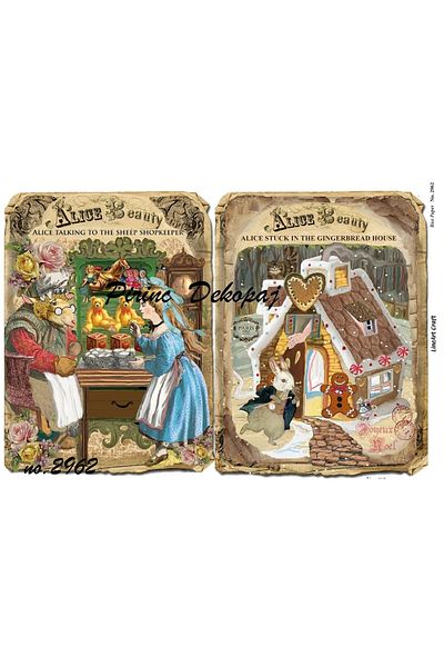 LİNEART Brass Decopage Paper La-2962