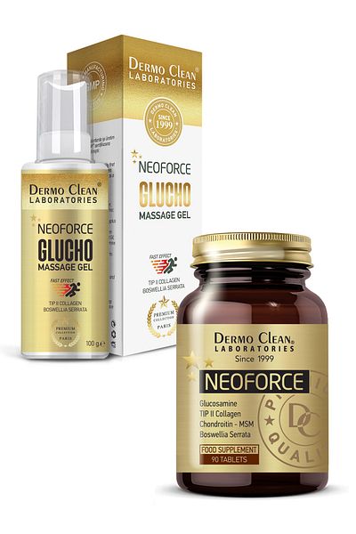 Dermo Clean Neoforce Glucho Gel Relaxing Massage Gel 100 ml Neoforce Glucosamine 90 Tablet Set
