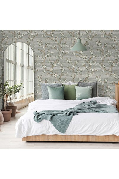 Adawall Vera Duvar Kağıdı Çiçek Desenli Non-woven Kağıt Taban Vinil Kaplı