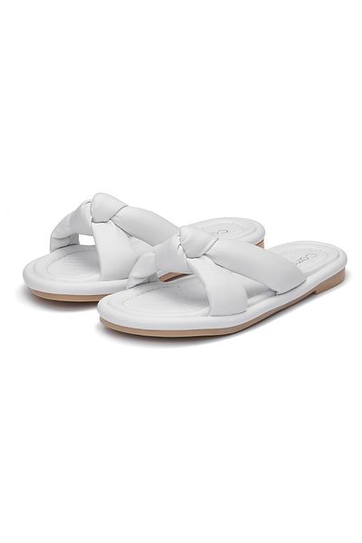 İmerShoes Papuci de zi cu zi pentru femei, cu talpă moale, ușoare, flexibile, cu panglică pufoasă, sandale confortabile de vară 023