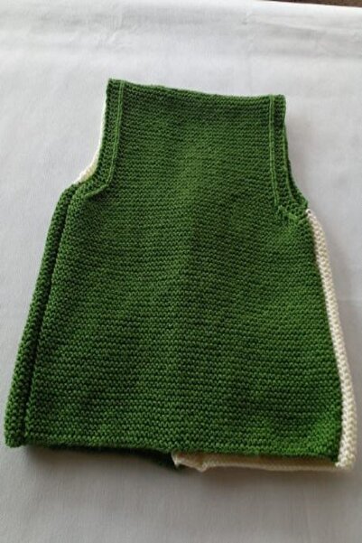 GÜZEL KAMAN Bebek Yeleği 6 Aylık - 3 Yaş Arası Ğiyilen Iki Ceplı Araba Resimli Yeşil-krem Şık Kullanılışlı