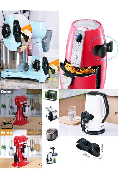 For Prime 5 Adet Yapışkanlı Kablo Düzenleyici Airfriyer Mikser Fırın Kettle Şarj Pc Fiş Kablo Sarma Aparatı