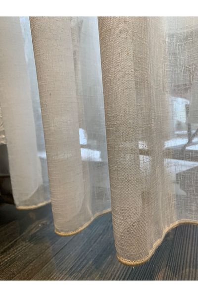 VANESSA PERDE Hotel Rooms Superior Qualified Non-Wrinkle Otella Matte Ecru Color 1x2.5 Pleated Tulle Curtain