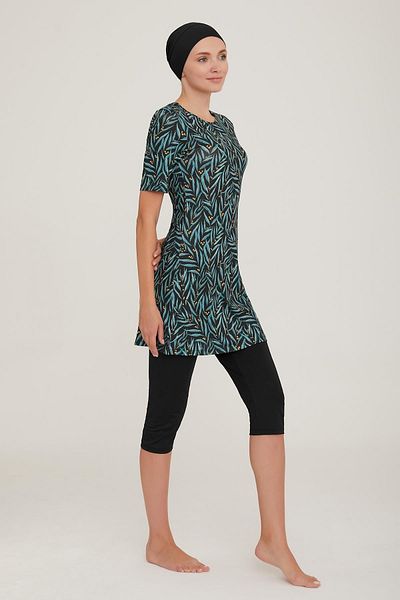 MARESİVA Women's Short Sleeve Afşin Black Hijab Swimsuit 8c0t8n5