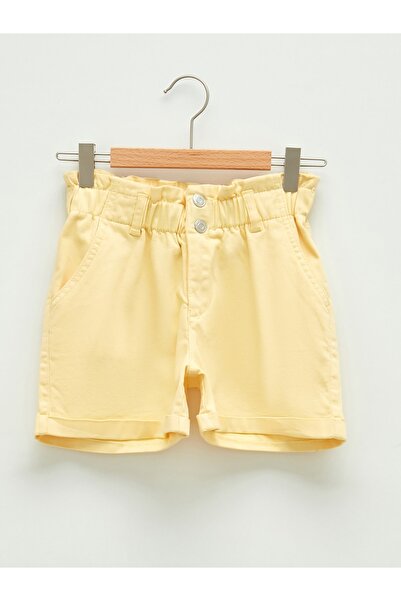 LC Waikiki Beli Lastikli Basic Gabardin Kız Çocuk Şort