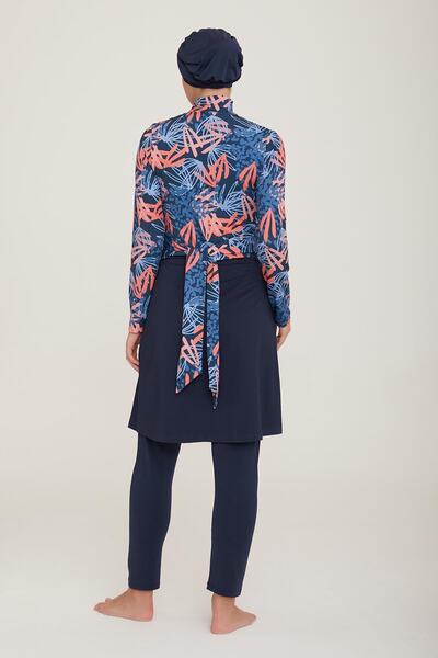 MARESİVA Women's Long Sleeve Jeny Dark Navy Blue Hijab Swimsuit 8c0t2n1