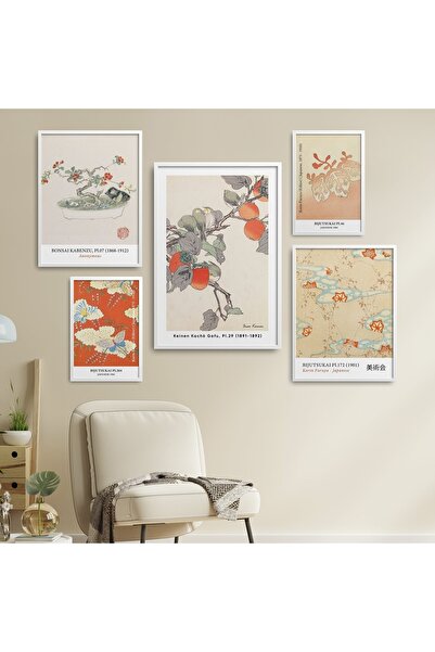 HOMEPACK 5 Parça Çerçeveli Tablo Seti Korin Furuya-japanese Beşli-48