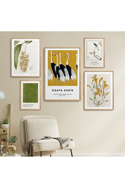 HOMEPACK 5 Parça Çerçeveli Tablo Seti Ogata Korin Beşli-52