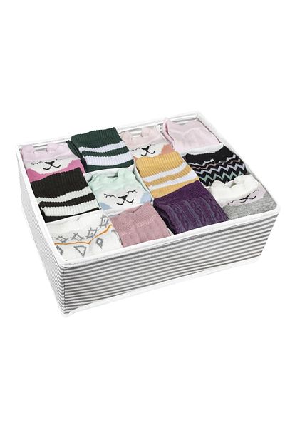 KAYAMU 12 Compartment Drawer Organizer - Gray Color