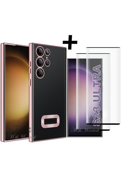 piblue Samsung Galaxy S23 Ultra Case Camera Protected Logo Transparent Back E...