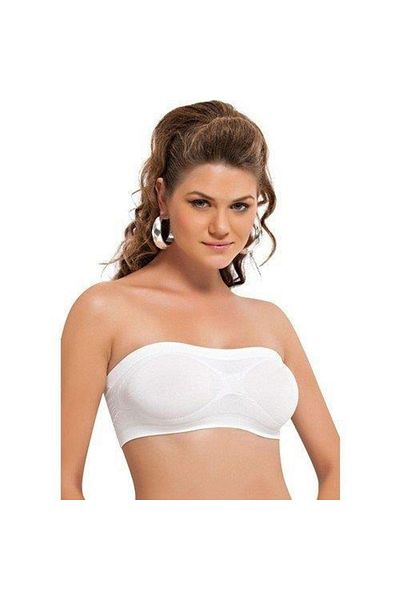 NBB Sutien bustier fără bretele Bondeo alb 2401