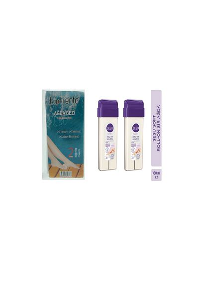 LA FRENTE Waxing Cloth 2 Meters Cut+Sesu Cartridge Waxing Soft 2pcs