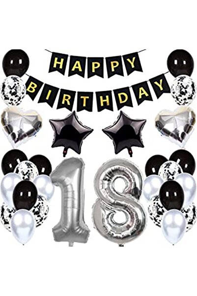 DÜVENCİ TİCARET Çıtıpıtıstore 18 Doğum Günü Balon Seti