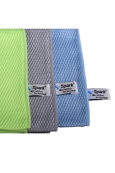 Spark (3 Τεμάχια) 2311 Πανί Μικροϊνών για Αυτόματο Στέγνωμα Και Καθαρισμό Γυαλιών 50x70 εκ. Μπλε - Πράσινο - Γκρι