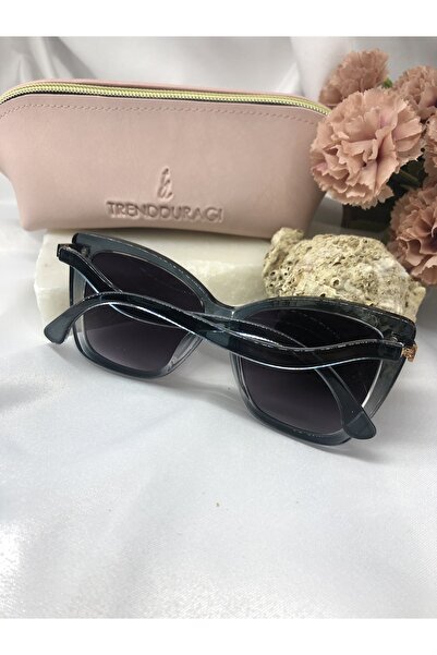 Di Caprio Laura Cat Eye Gold Detaylı Mavi-gri Geçişli Kadın Güneş Gözlüğü