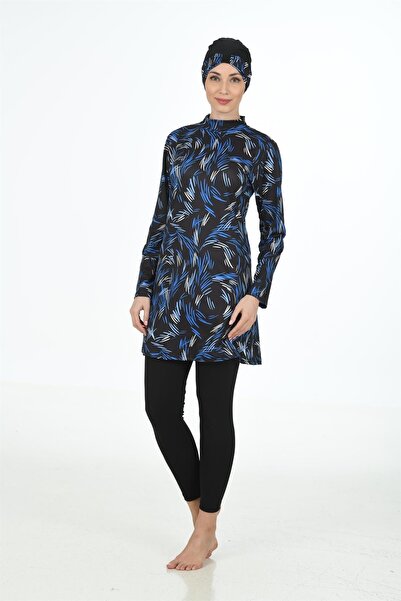 Fantasy Μαύρο μαγιό Hijab με σχέδιο Lycra 3318