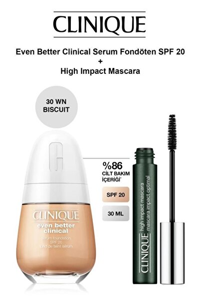 Clinique Even Better Clinical Serum Fondöten Wn30 Nbiscuit-high Impact Maskar...