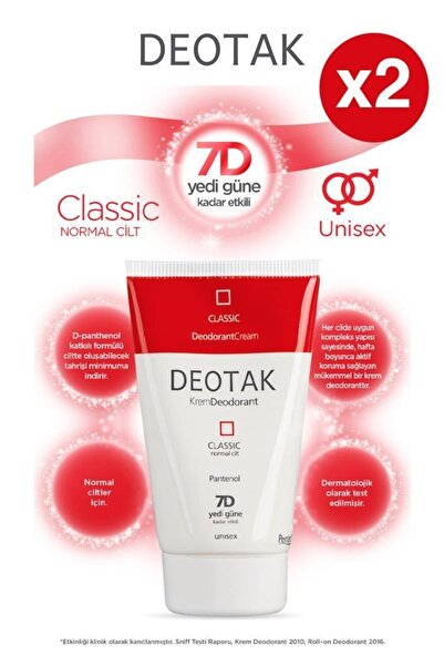 Deotak Deodorant Krem Klasik 35 Ml X2