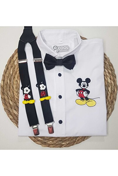 cool partyshop Mickey Kıyafet Askı Papyon Gömlek