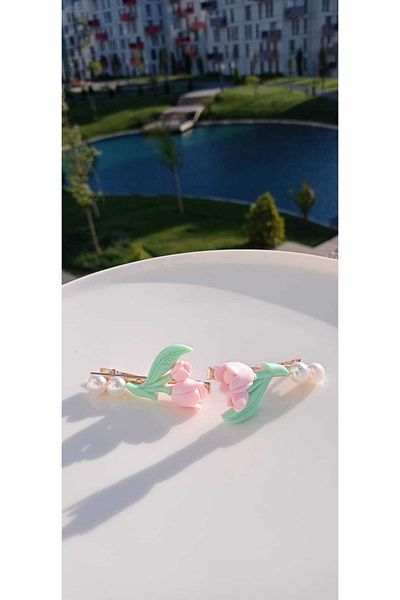 İLKYAZ Accessory 2-Piece Tulip Side Buckle Set with Pearls