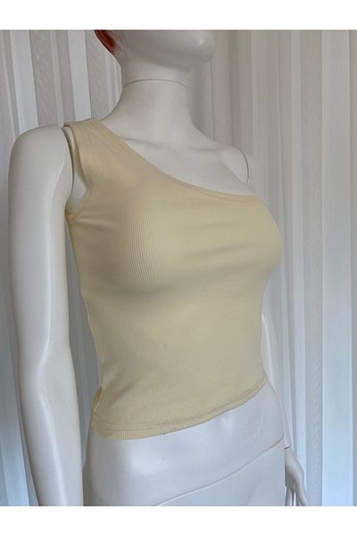 BRAVORİTE Μονό ώμο με ραβδώσεις Camisole Crop Athlete