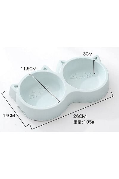 FloriaShopping New Design Cat Patterned Cat and Dog Double Food Bowl